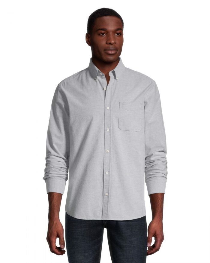 Denver Hayes Men's Stretch Oxford Modern Fit Long Sleeve Button Down Shirt - Image 3
